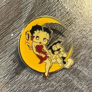 Betty Boop Sitting On Moon Trading Pin Vintage
